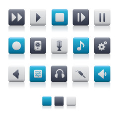 Matte Square Icons - Audio Soft