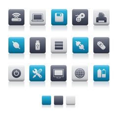 Matte Square Icons - Computer Equipment Soft