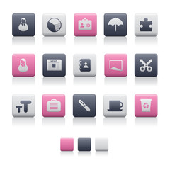 Matte Square Icons - Office and Business Soft