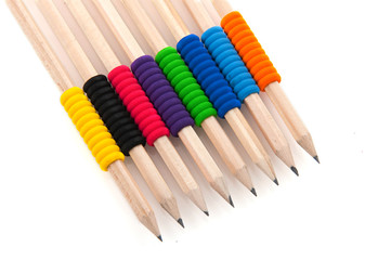 pencils with colorful grip