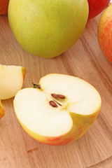 Close up of sliced green apple