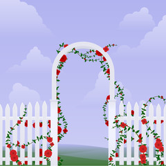 Arbor with roses