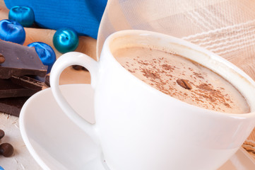 Coffee with on a gold background