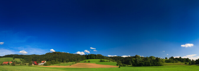 sumer landscape at Germany wiht blue sky and mountain