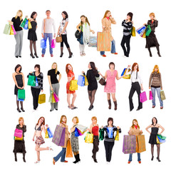 Obraz premium Shopping isolated group