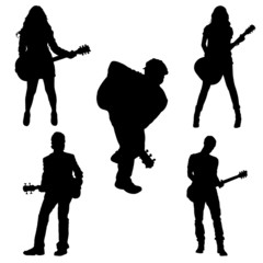 Male and female guitarists