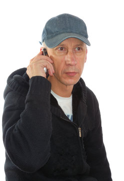 Male on mobile phone