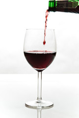 glass of red wine isolated on white background