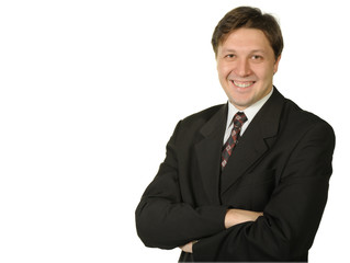 The young businessman isolated on a white background