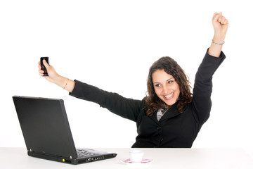 business woman success in office