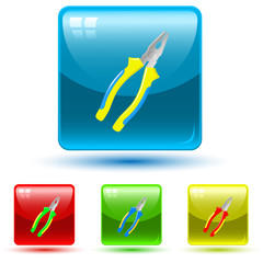 vector icons of combination pliers