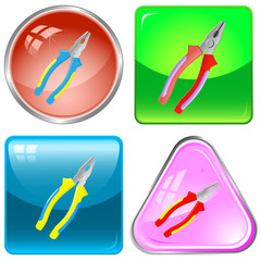 vector icons of combination pliers