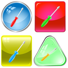vector icons of screwdriver