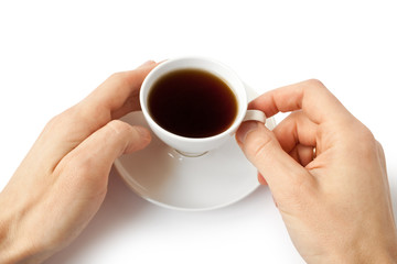 Coffee cup with a hand