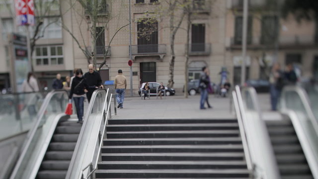 escalator in barcelona