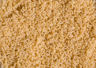 Pasta in the form of letters