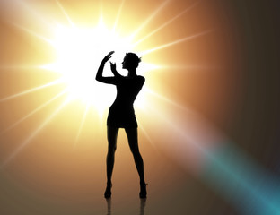 Outlines of a beautiful young woman