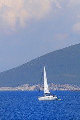 Sailboat sailing the ocean