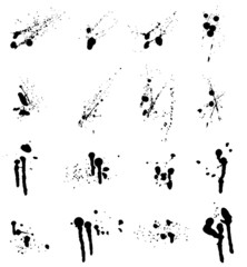 Collection of ink or paint splatters - 19512577