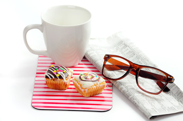 Daily breakfast with newspaper