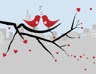 Red Love Bird Sweethearts