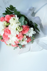 colorful wedding bouquet of fresh flowers