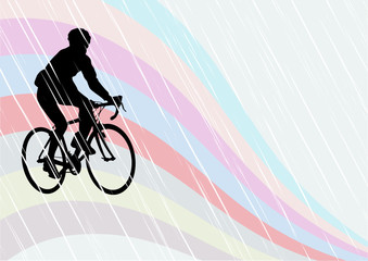 Obraz na płótnie Canvas One cyclists on road