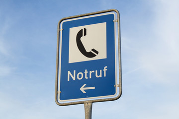 Schild Notruf