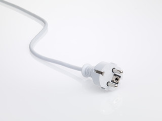 european isolated white powercord - 1