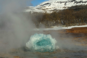 Aktiver Geysir auf Iceland