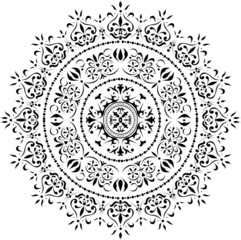 decoration with black curled circle