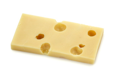 Emmental cheese isolated on white background © Elena Schweitzer