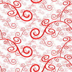 Seamless red ornament vector pattern