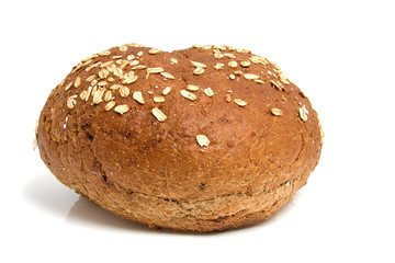 One healthy bun over white background