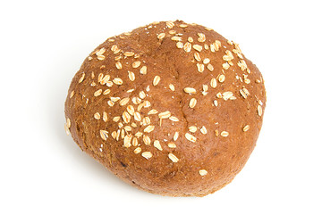 One healthy bun over white background