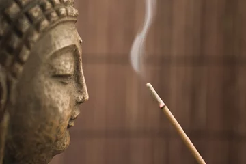 Crédence de cuisine en verre imprimé Bouddha fumer 4 bouddha