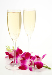 Wine and flowers