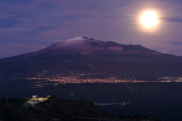 moonrise Etna
