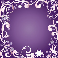 Abstract winter background with snowflakes.