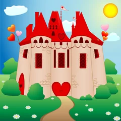 Deurstickers Kasteel Sprookjesprinses kasteel