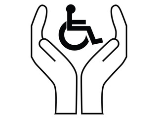 Obraz premium disabled care sign vector