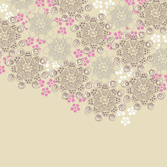 Brown and pink floral design