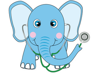 blue doctor elephant vector