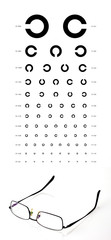 chart and eyeglasses