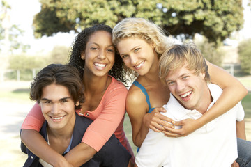 Group Of Teenagers Having Fun