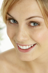 Portrait Of Blonde Smiling Woman