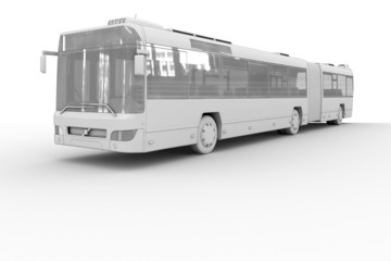 Articulated kneeling bus - isolated