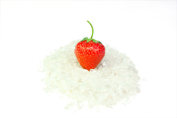 Strawberry on ice