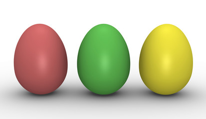 Three colorful eggs