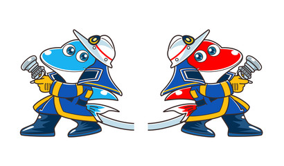 消防士のキャラクター（イルカ）
